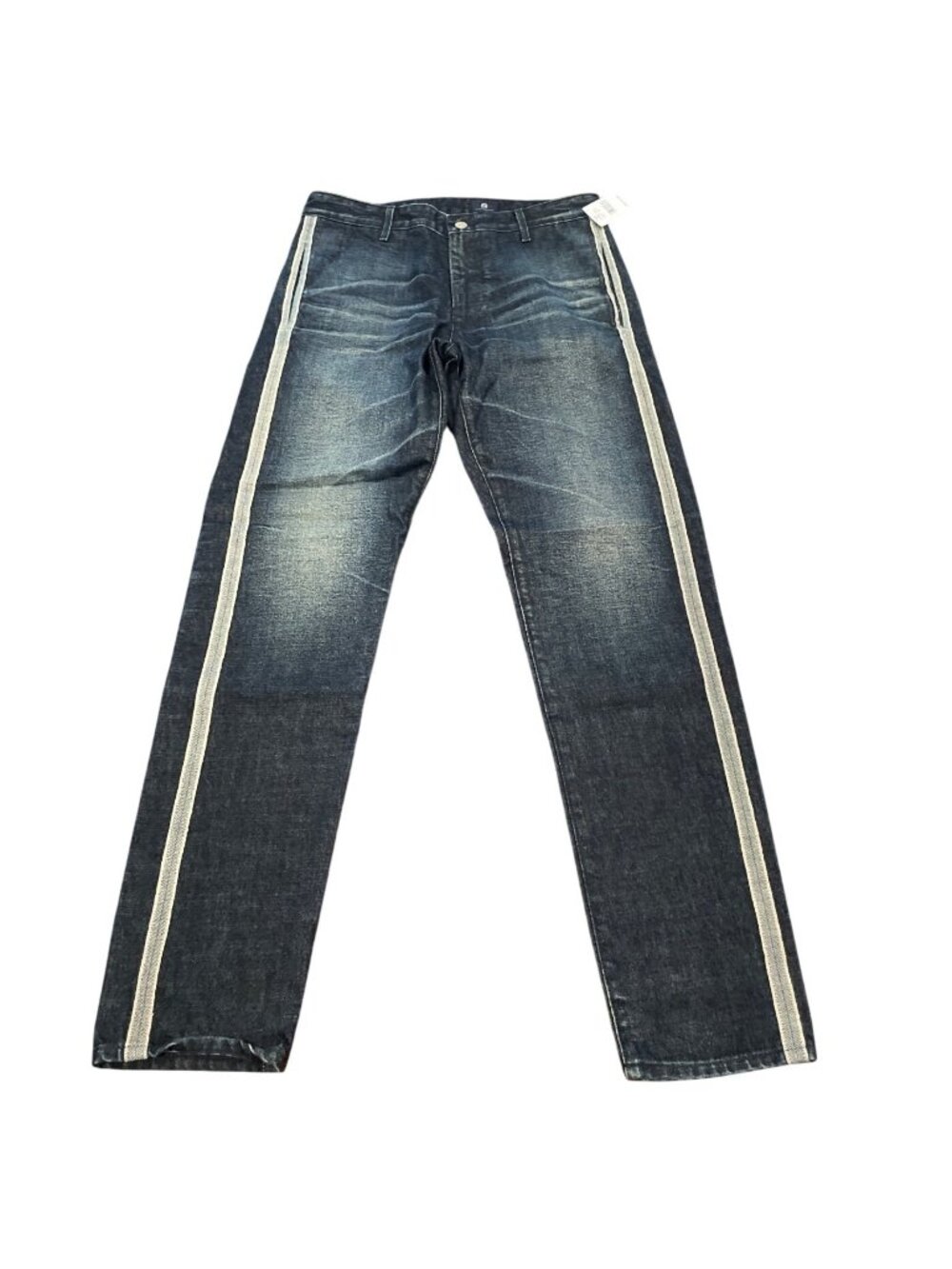AG Adriano Goldschmied Men's 32x33 Medium Dark Side Stripes Tapered Slim Skinny